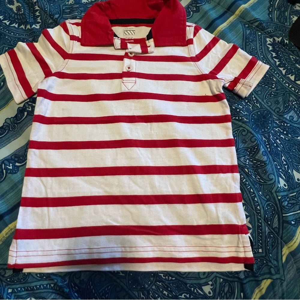 Old Navy Kids Polo in Red and White Stripes